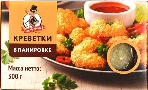 Креветки ваннамей в панировке с/м  Don Kreveton 0,3кг